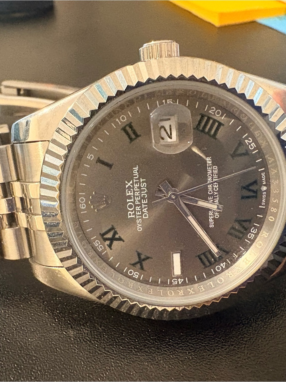 Men's Stainless Steel Watch - slate dial 41 MM - Picture 3 of 5